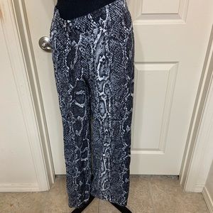 Animal print wide leg pants